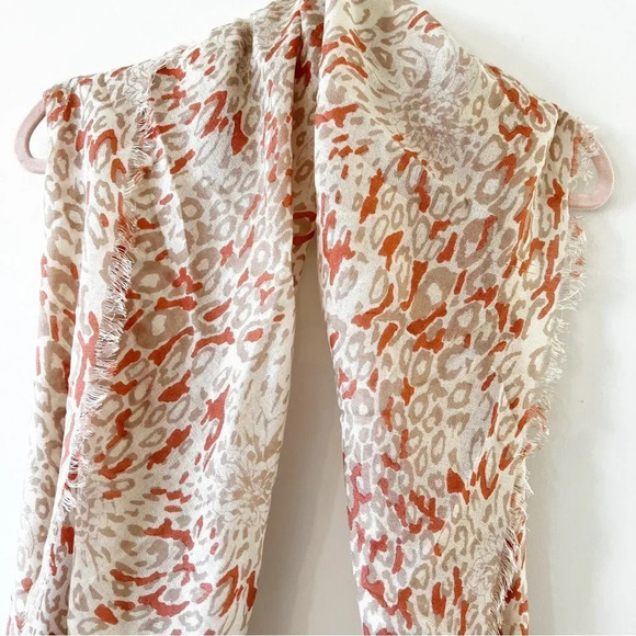 Nordstrom Lightweight Scarf Pink Cheetah Print Summer Wrap Accent - Picture 2 of 5